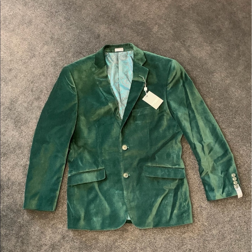 NWT Men’s Green Velvet Blazer Size 38S